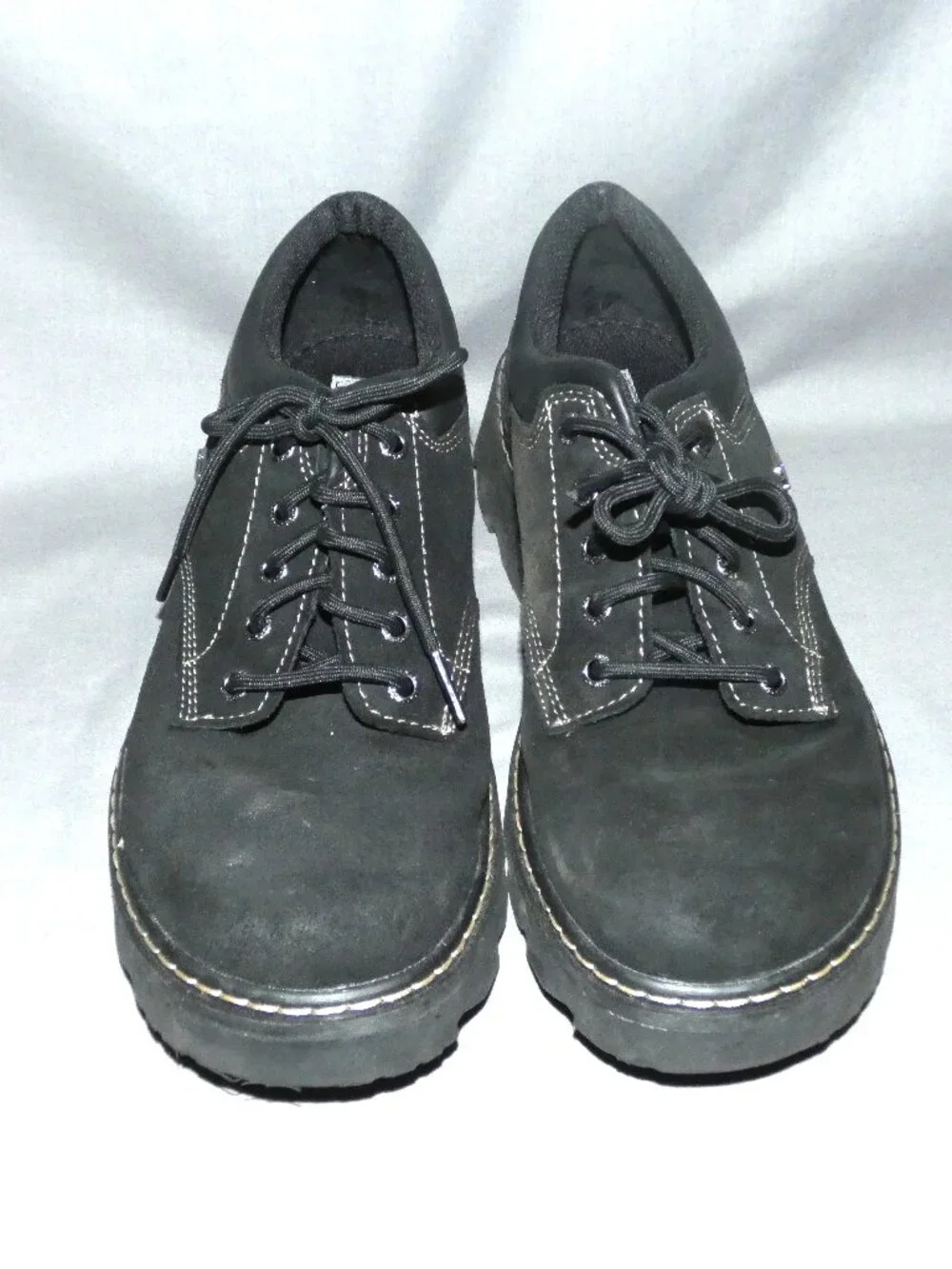 Skechers Parties Mate Black Suede Chunky Oxford Shoes Womens 11 Lace Up Y2K 90s